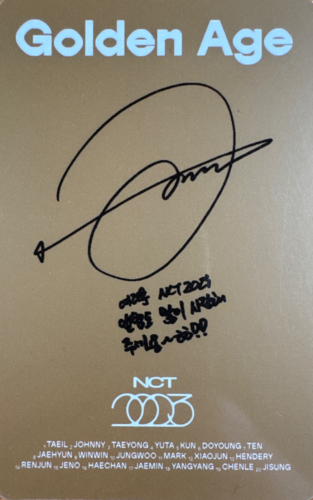 Jungwoo NCT photocard back side - Photocards