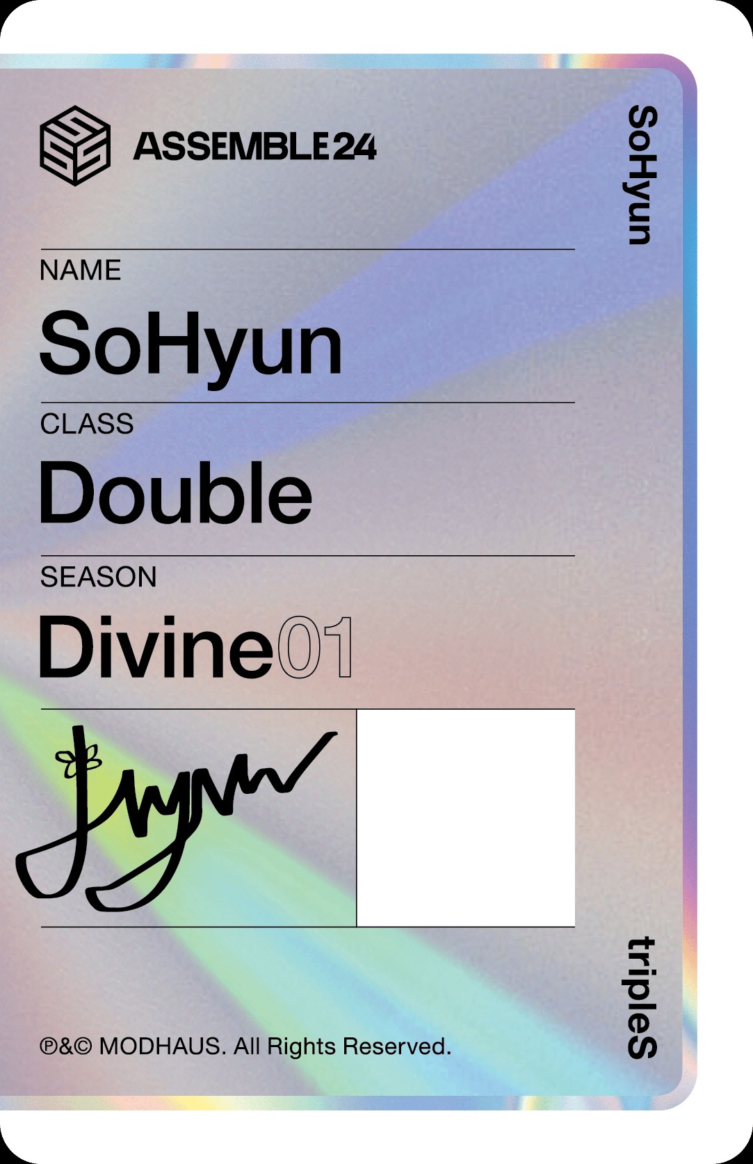 Sohyun tripleS photocard back side - Photocard (Ver 1)