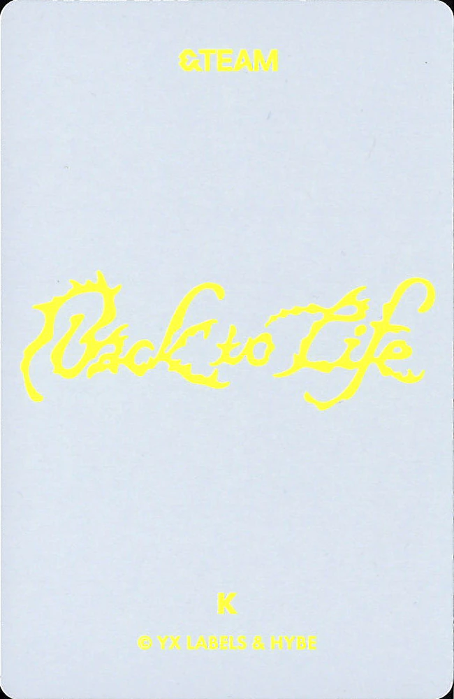 K &TEAM photocard back side - Photocard Set A