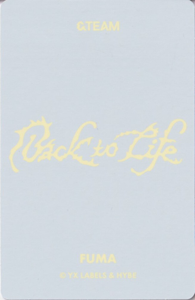 Fuma &TEAM photocard back side - Photocard Set A