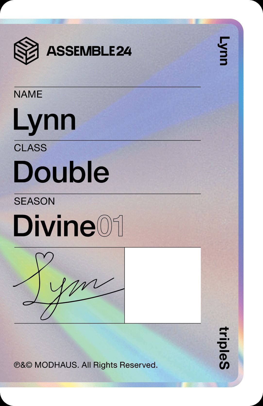 Lynn tripleS photocard back side - Photocard (Ver 1)