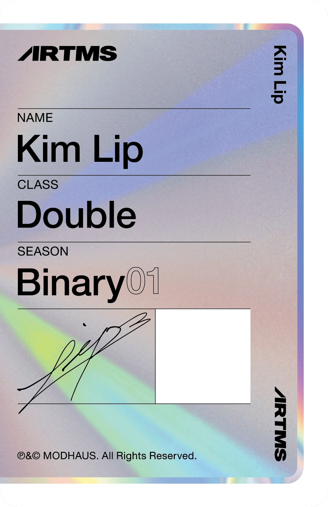 Kim Lip ARTMS photocard back side - Double Class Objekt