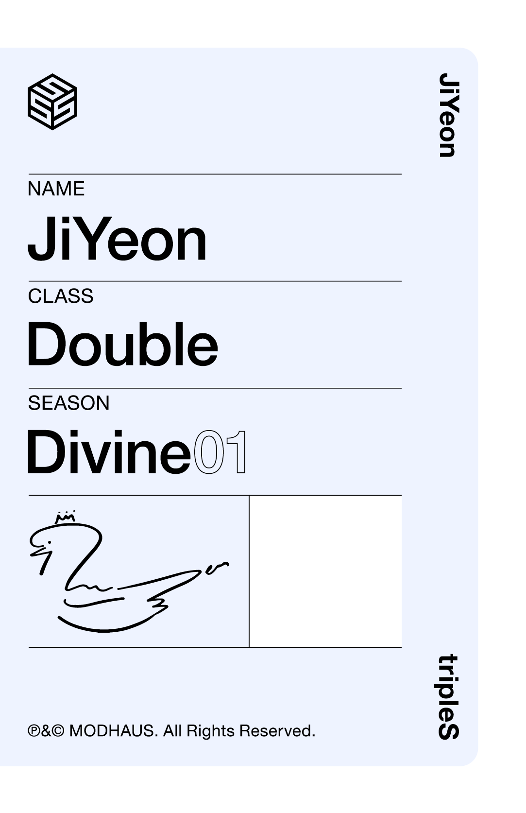 Jiyeon tripleS photocard back side - Double Class Objekt