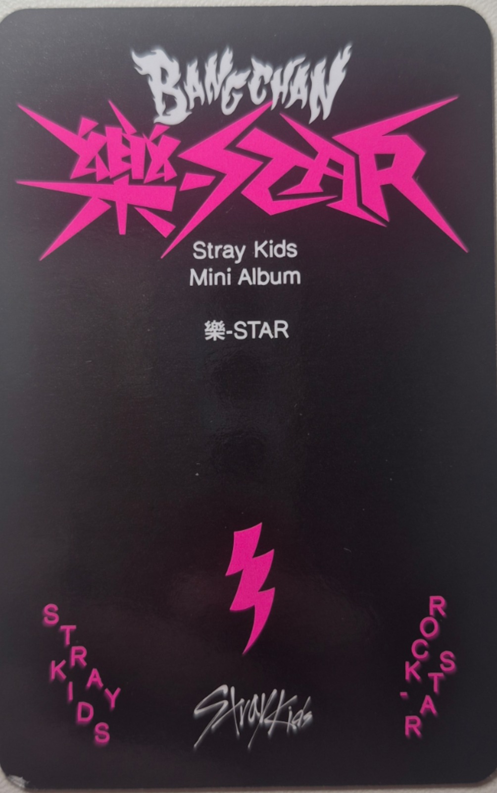 Bang Chan Stray Kids photocard back side - Preorder benefit
