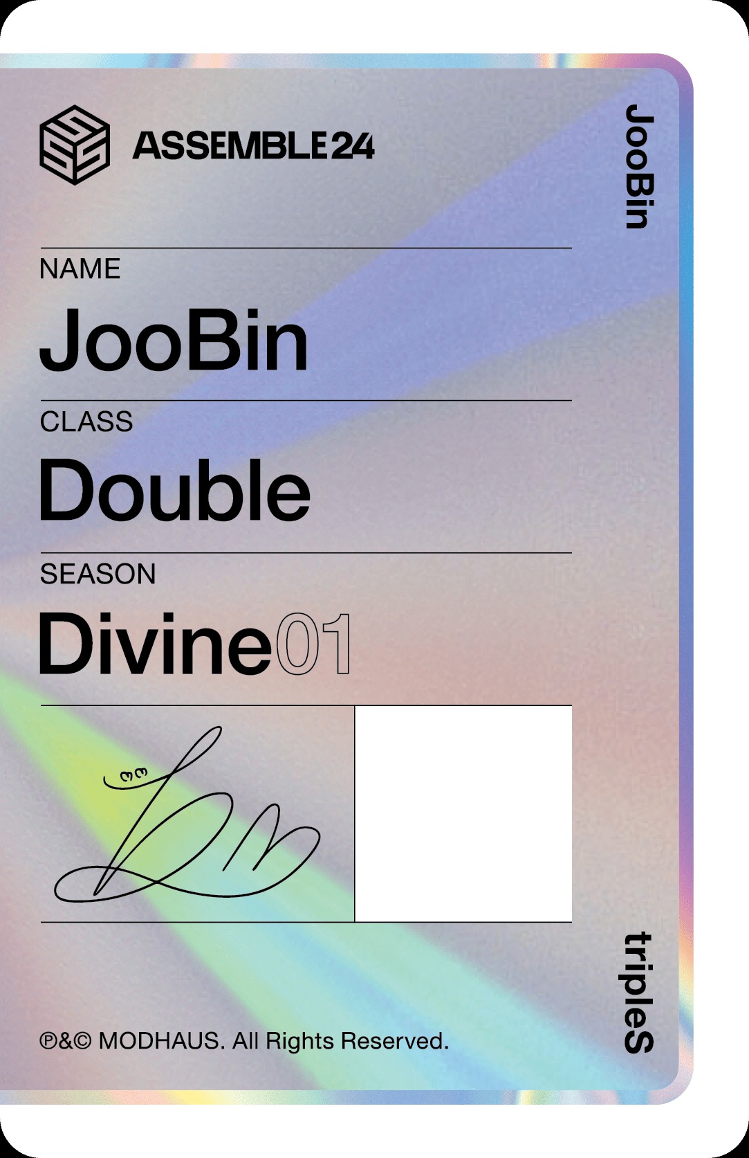 Joobin tripleS photocard back side - Photocard (Ver 1)