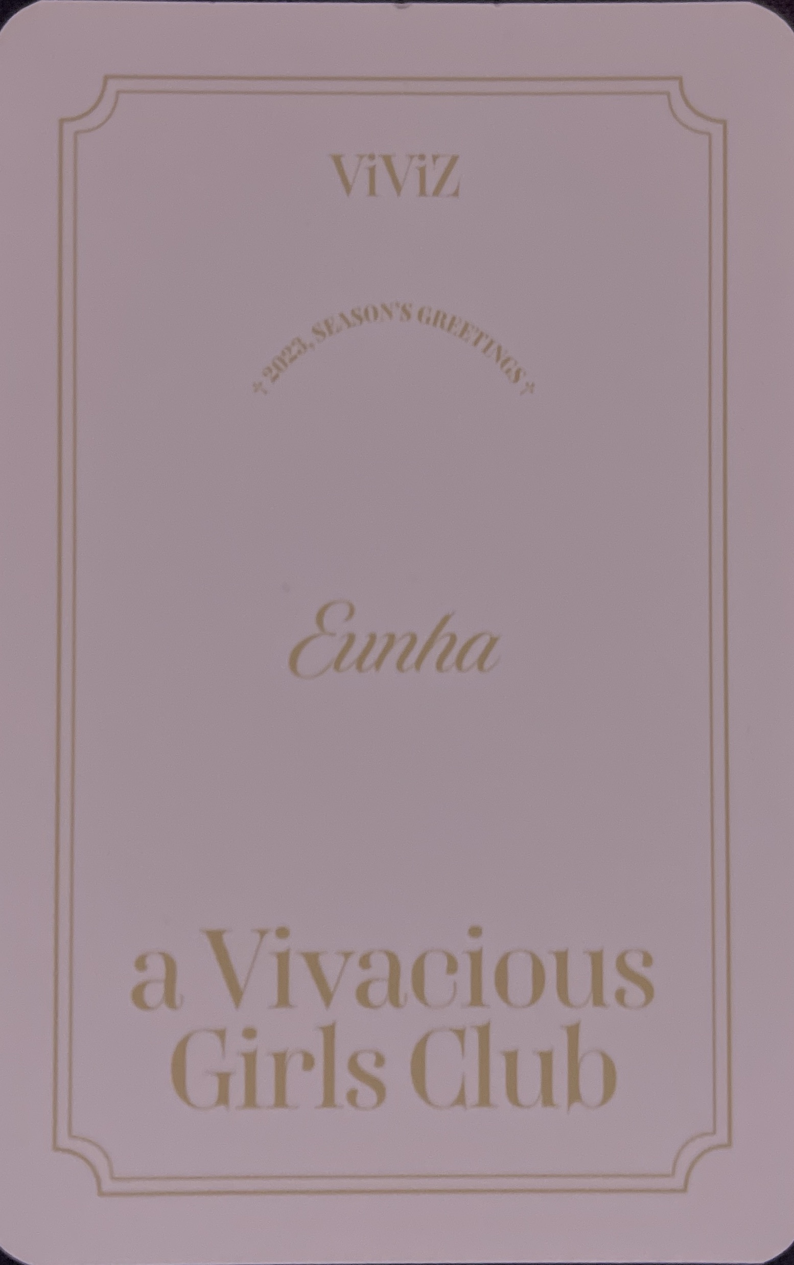 Eunha VIVIZ photocard back side - Photocards