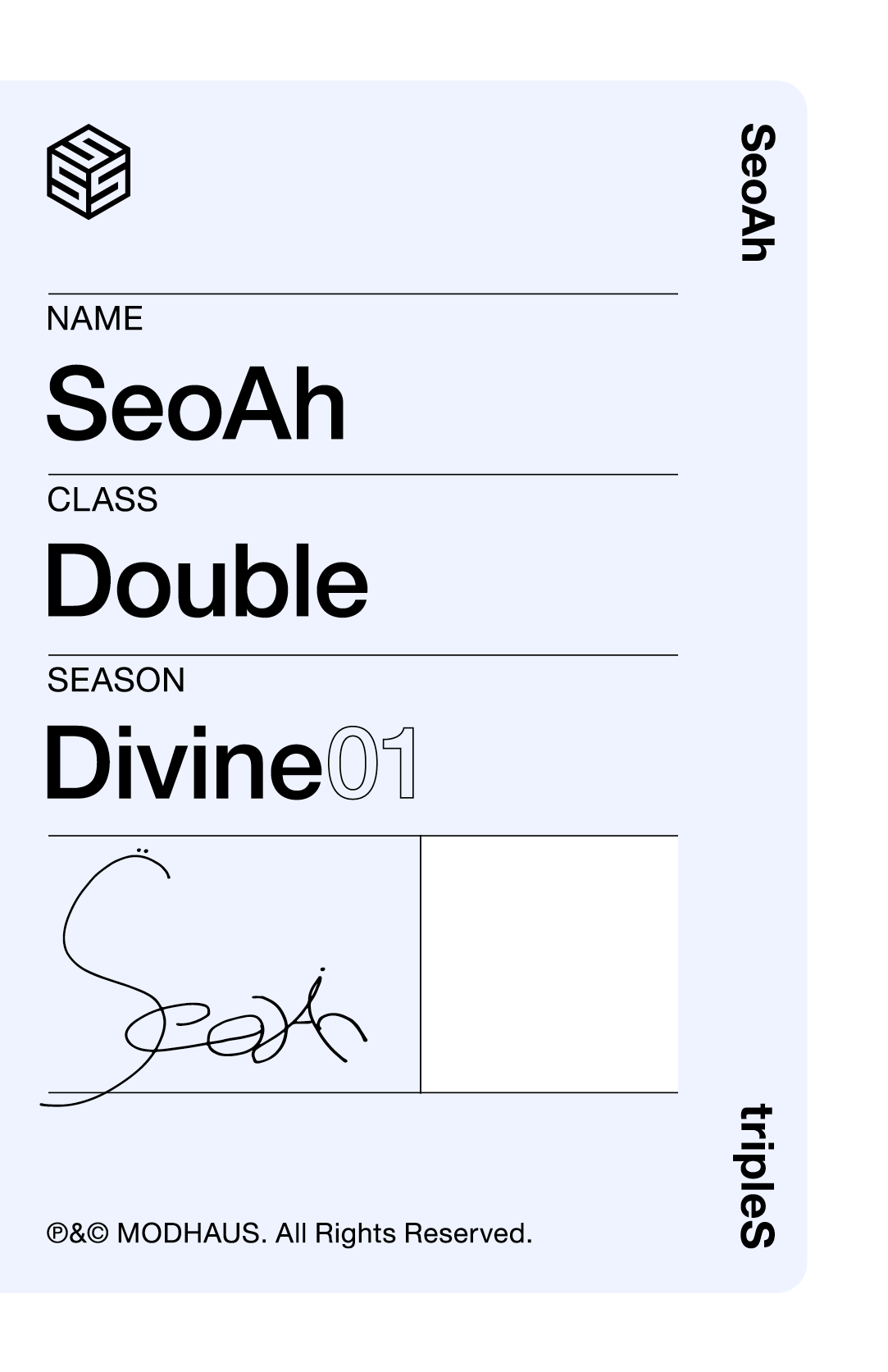 Seoah tripleS photocard back side - Double Class Objekt