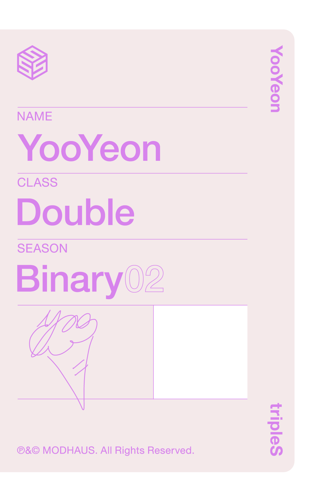 Yooyeon tripleS photocard back side - Double Class Objekt