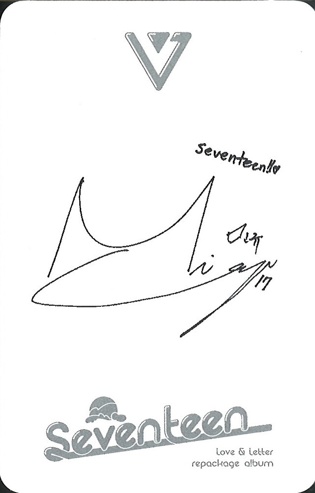 Mingyu SEVENTEEN photocard back side - Polaroid Photocard