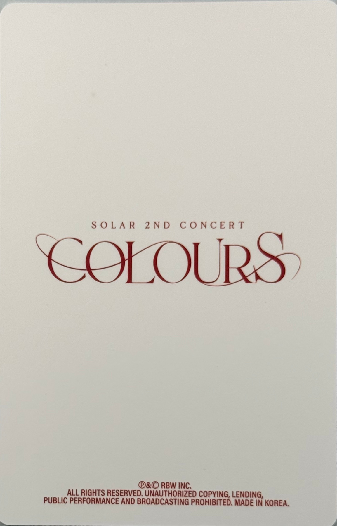 Solar Solar photocard back side - Random Trading Card