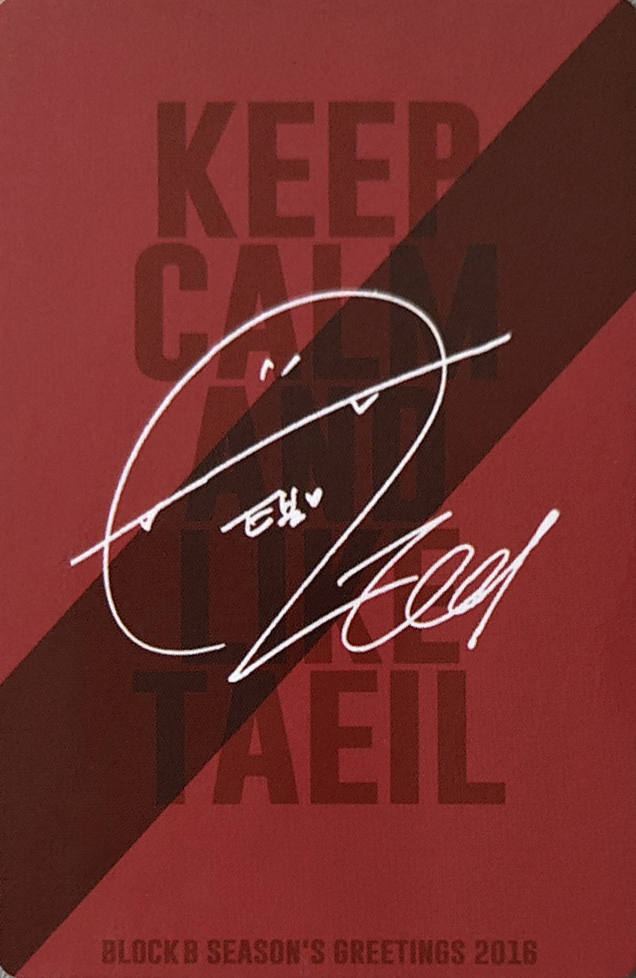 Taeil Block B photocard back side - INTERPARK Exclusive