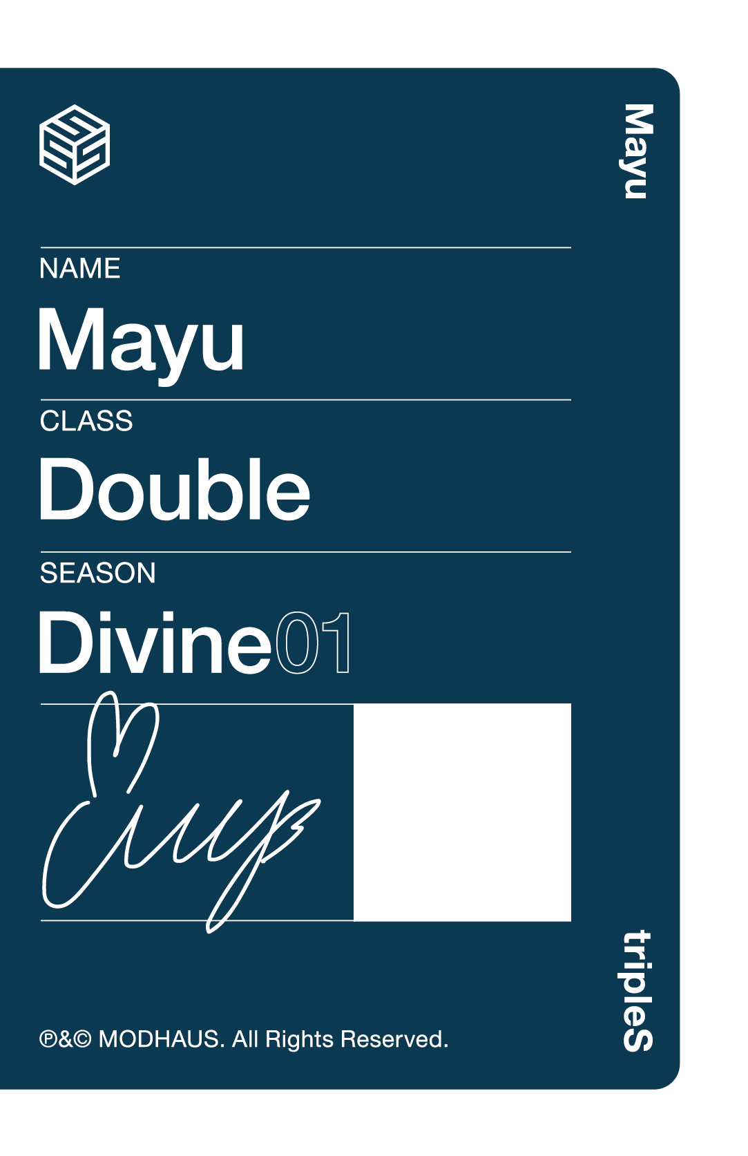 Mayu tripleS photocard back side - DCOC