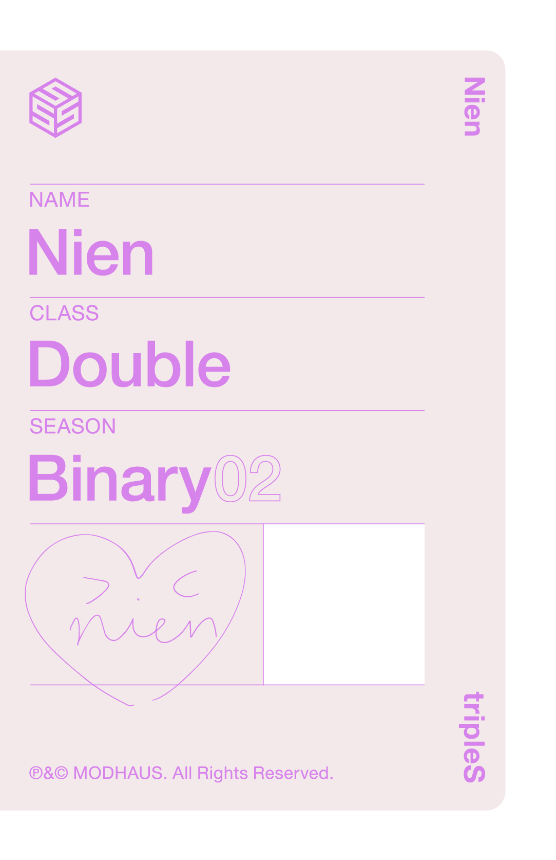 Nien tripleS photocard back side - Double Class Objekt