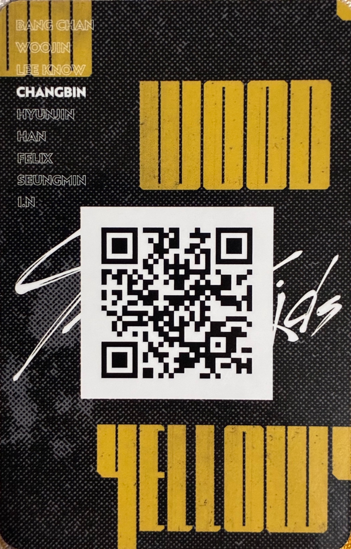 Changbin Stray Kids photocard back side - QR Photocards