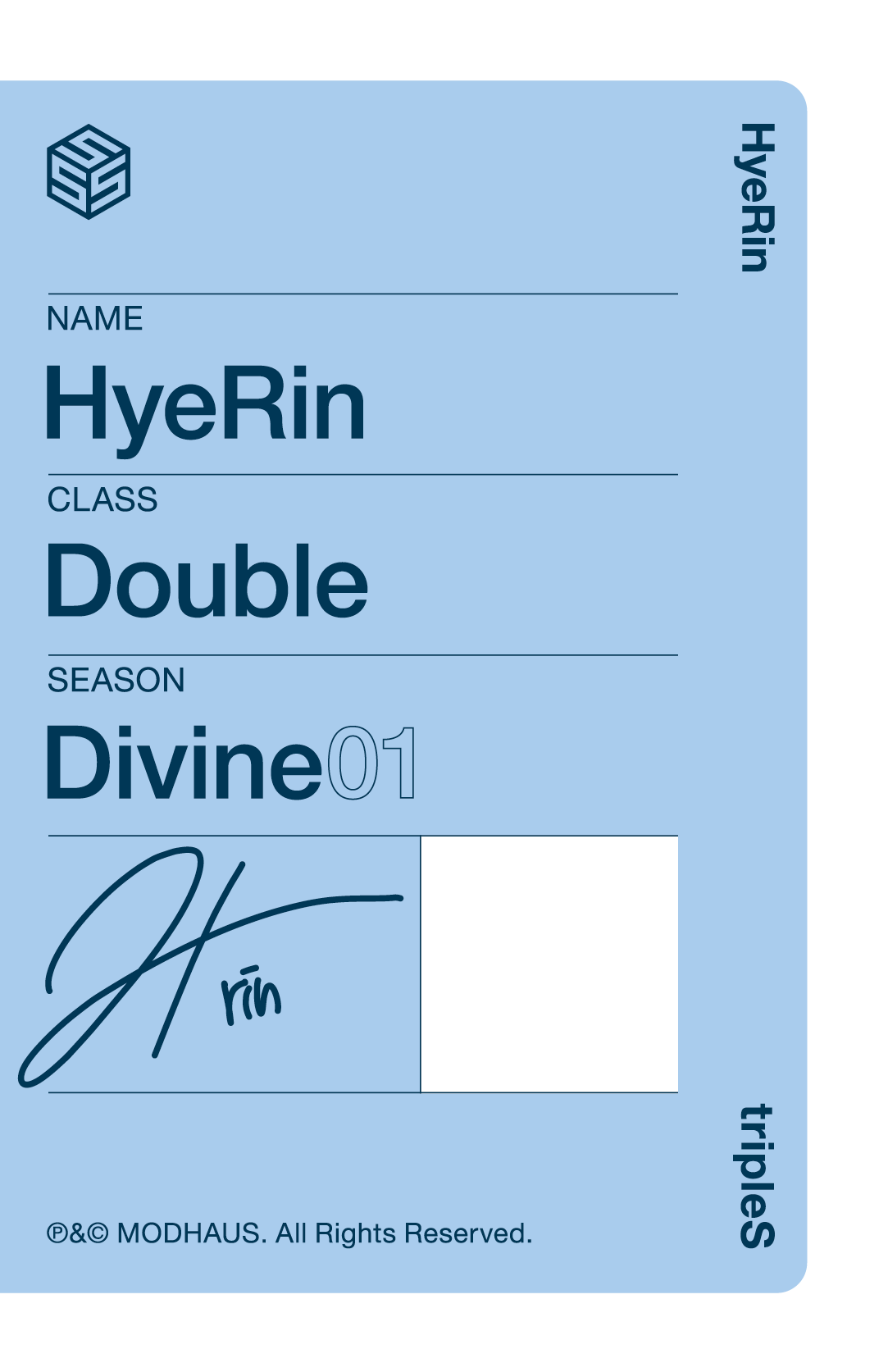 Hyerin tripleS photocard back side - Showcase Objekt Pack