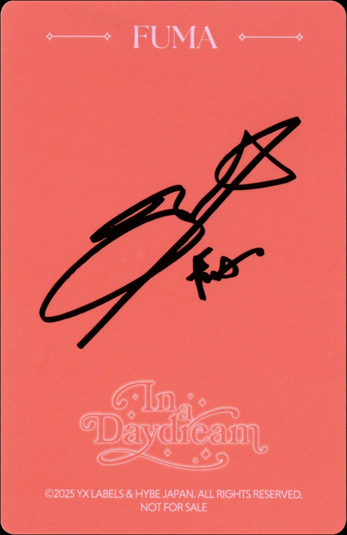 Fuma &TEAM photocard back side - Photocards