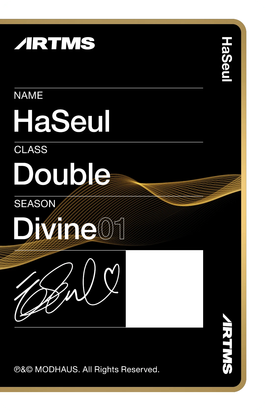 Haseul ARTMS photocard back side - Double Class Objekt