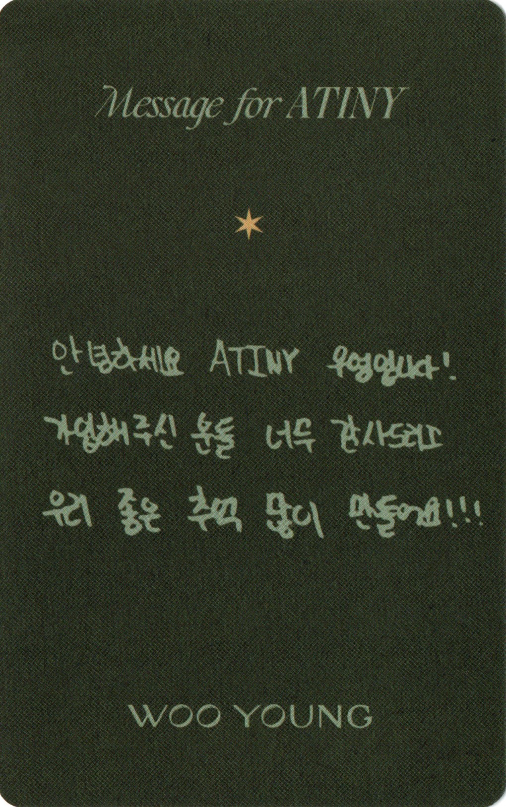 Wooyoung ATEEZ photocard back side - Photocard Set
