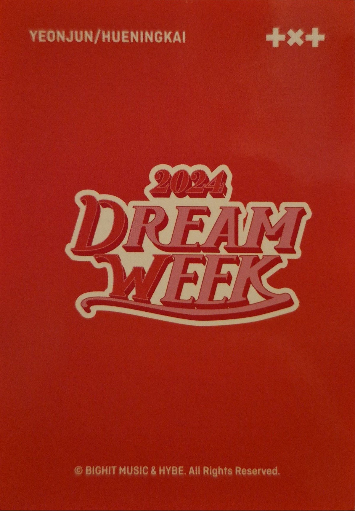 Yeonjun & Hueningkai TXT photocard back side - Weverse Benefit
