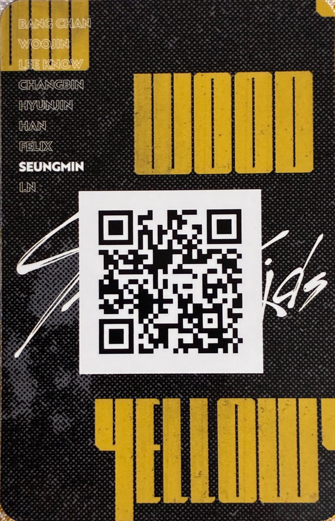 Seungmin Stray Kids photocard back side - QR Photocards