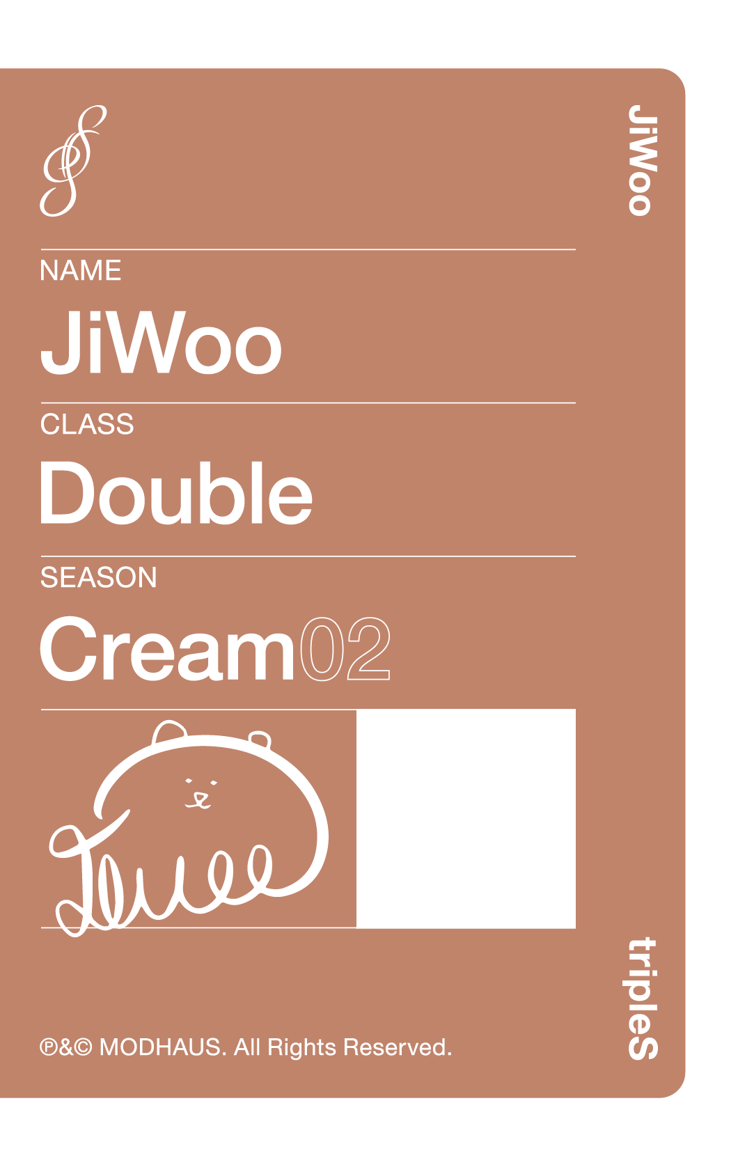 Jiwoo tripleS photocard back side - Showcase Objekt Pack