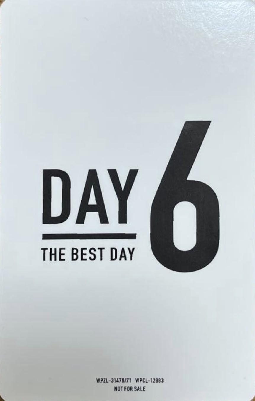 Jae DAY6 photocard back side - First Press Photocard