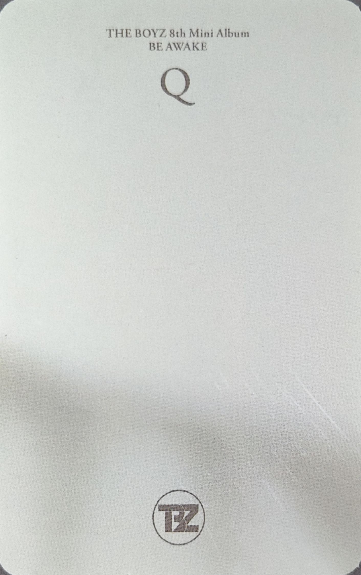 Q THE BOYZ photocard back side - Official Photocard