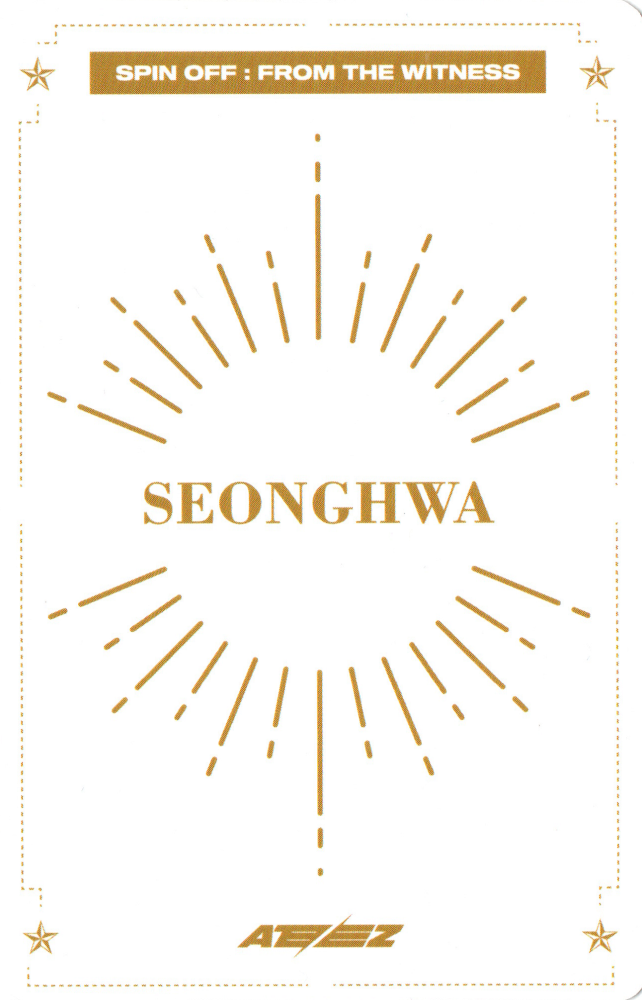 Seonghwa ATEEZ photocard back side - Celebration Set