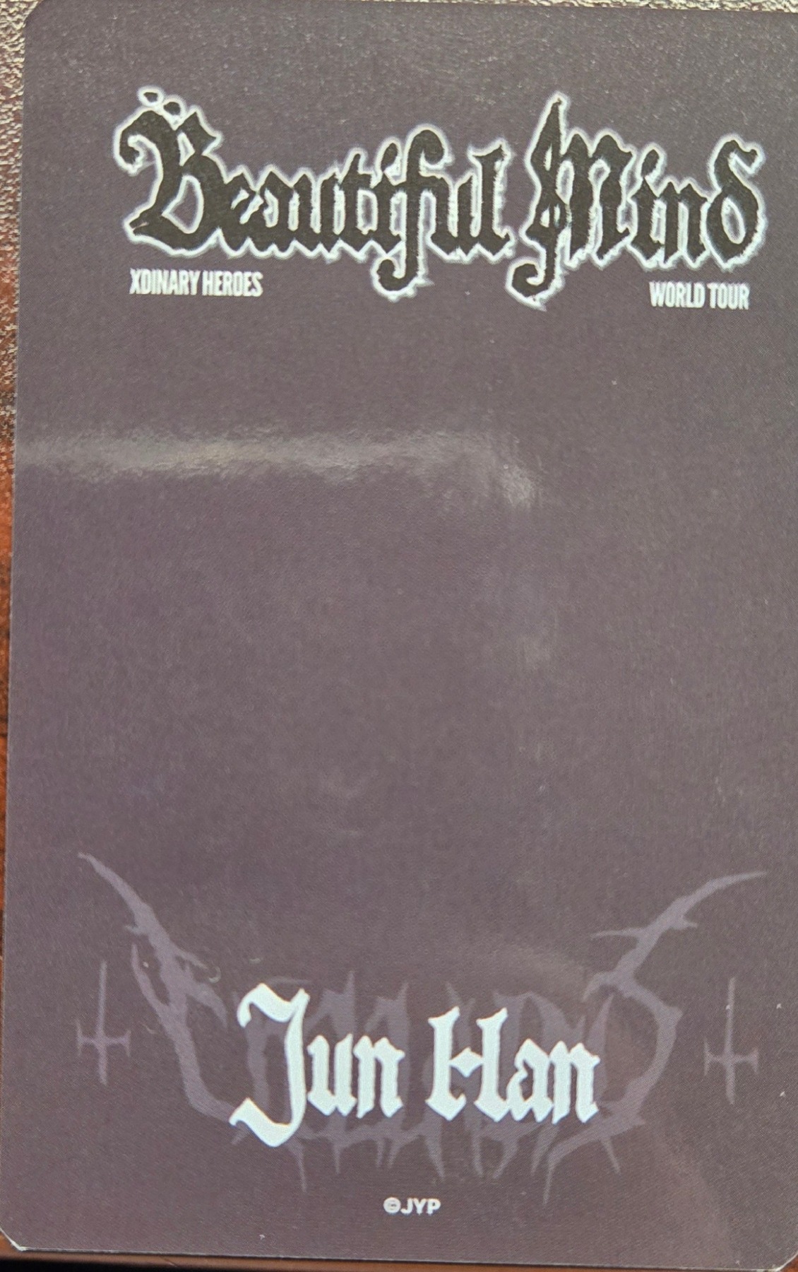 Junhan Xdinary Heroes photocard back side - Lightstick Choker