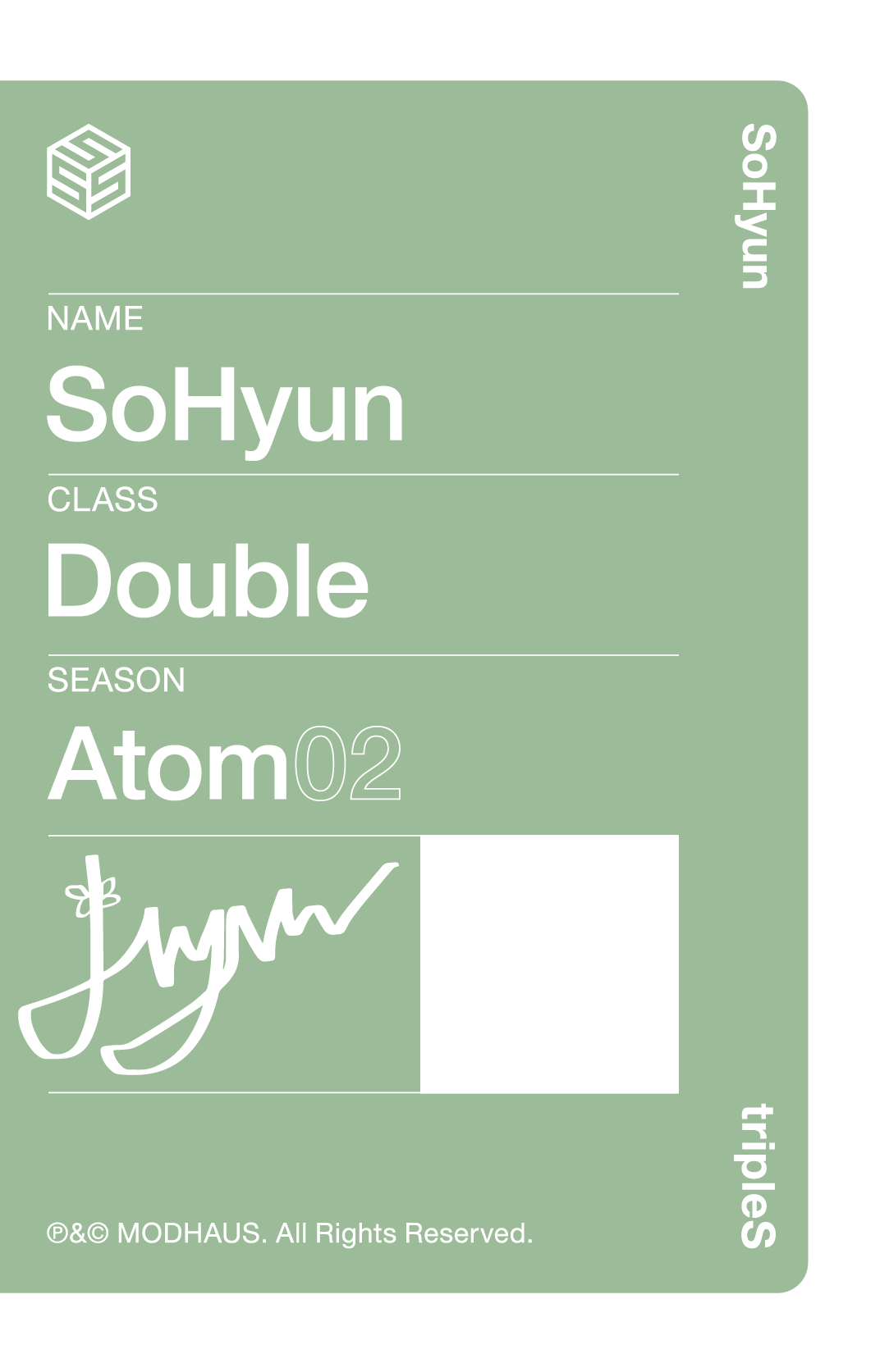 Sohyun tripleS photocard back side - Double Class Objekt