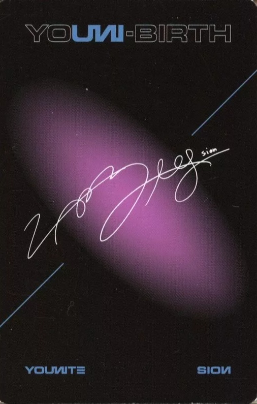 Sion YOUNITE photocard back side - Photocard