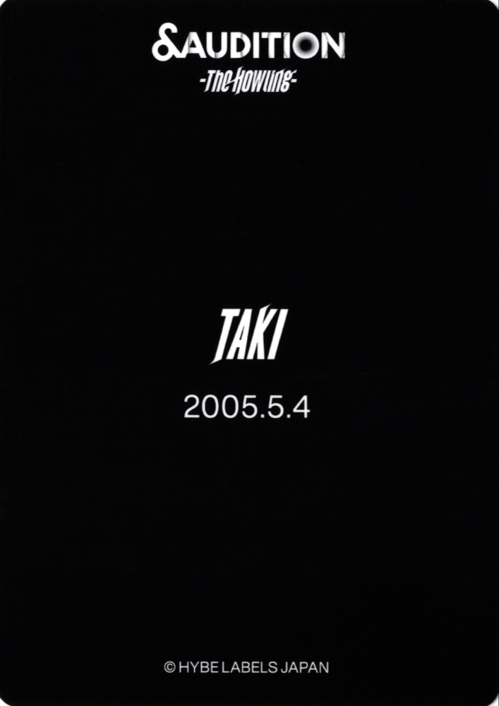 Taki &TEAM photocard back side - Photocards