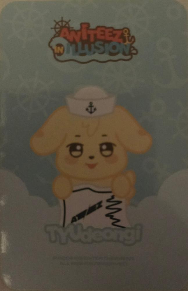 Yunho ATEEZ photocard back side - Monitor Doll - Marine Ver.