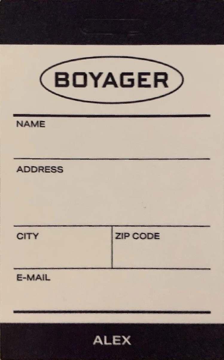Alex DRIPPIN photocard back side - Luggage Tag