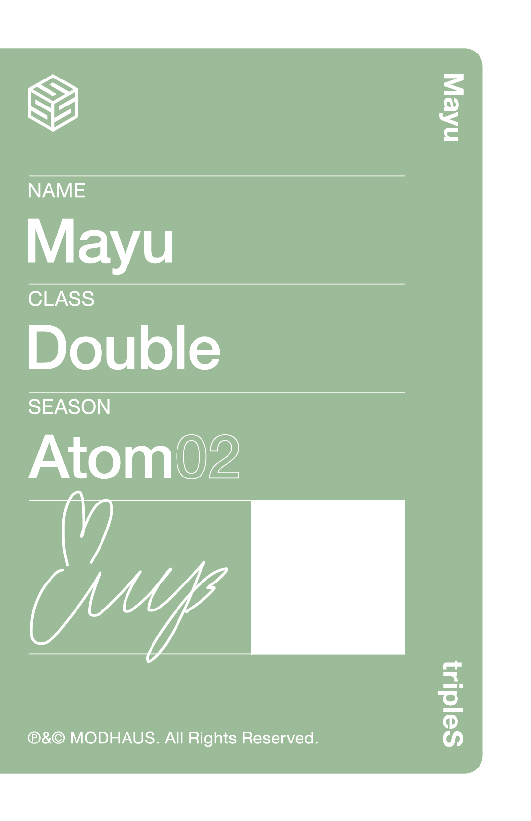 Mayu tripleS photocard back side - Double Class Objekt