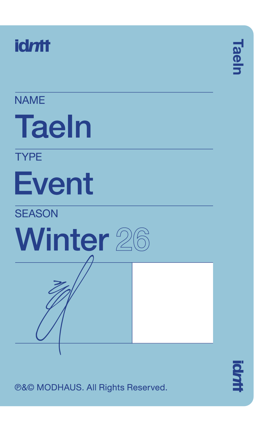 Choi TaeIn idntt photocard back side - VIP Benefit Objekt