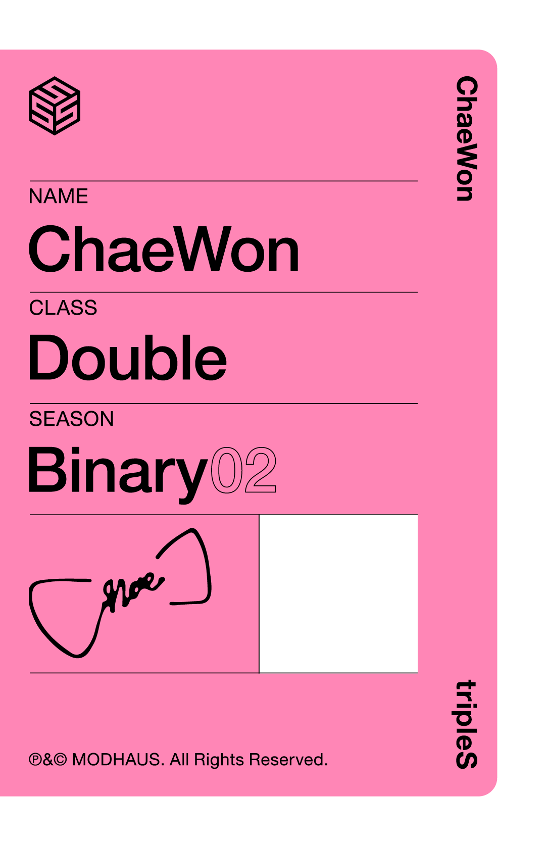Chaewon tripleS photocard back side - Showcase Objekt Pack