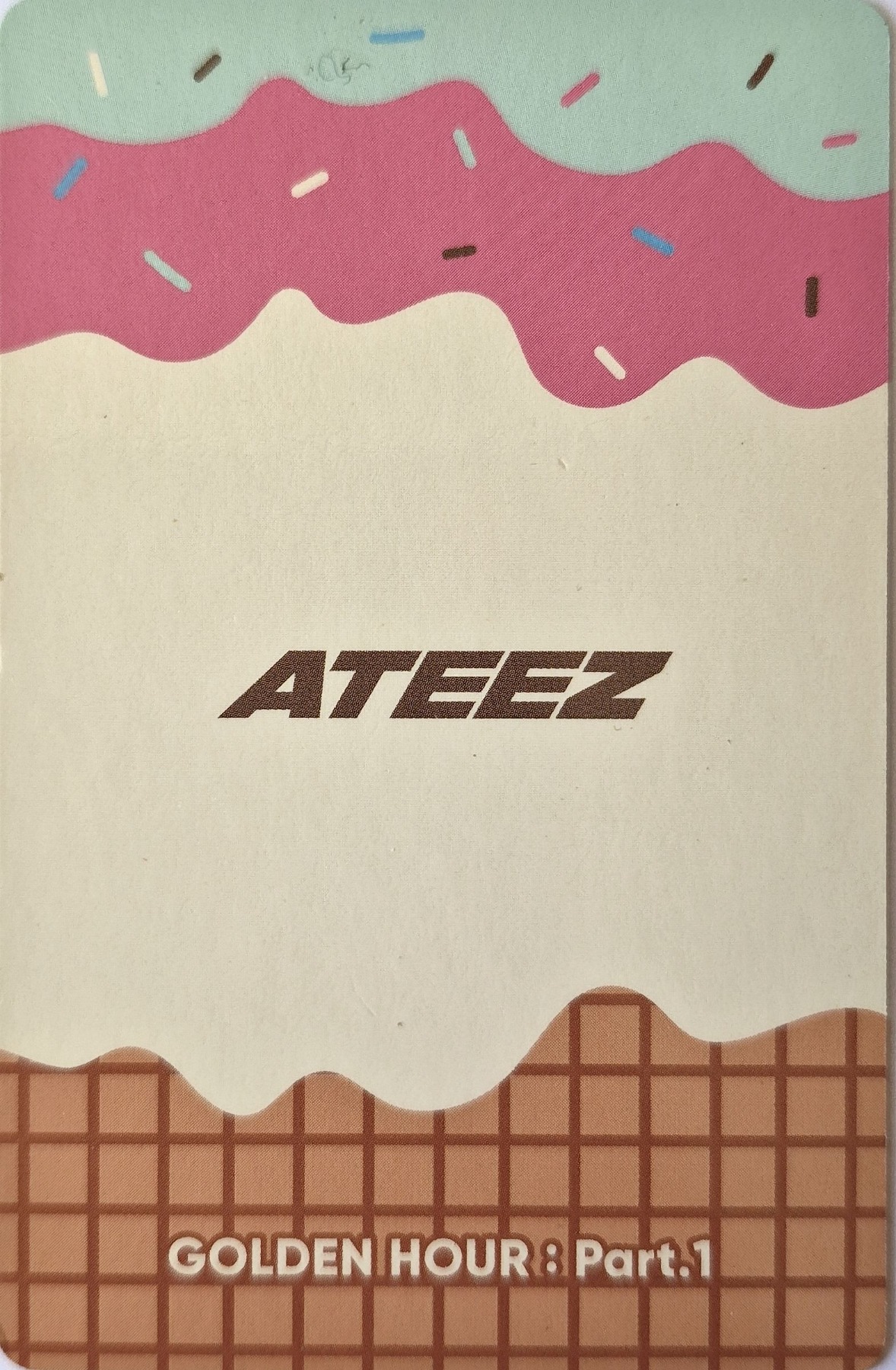 Hongjoong ATEEZ photocard back side - Ice Cream Ver.