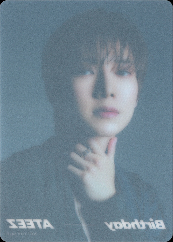 Yeosang ATEEZ photocard back side - Clear Card Preorder Benefit