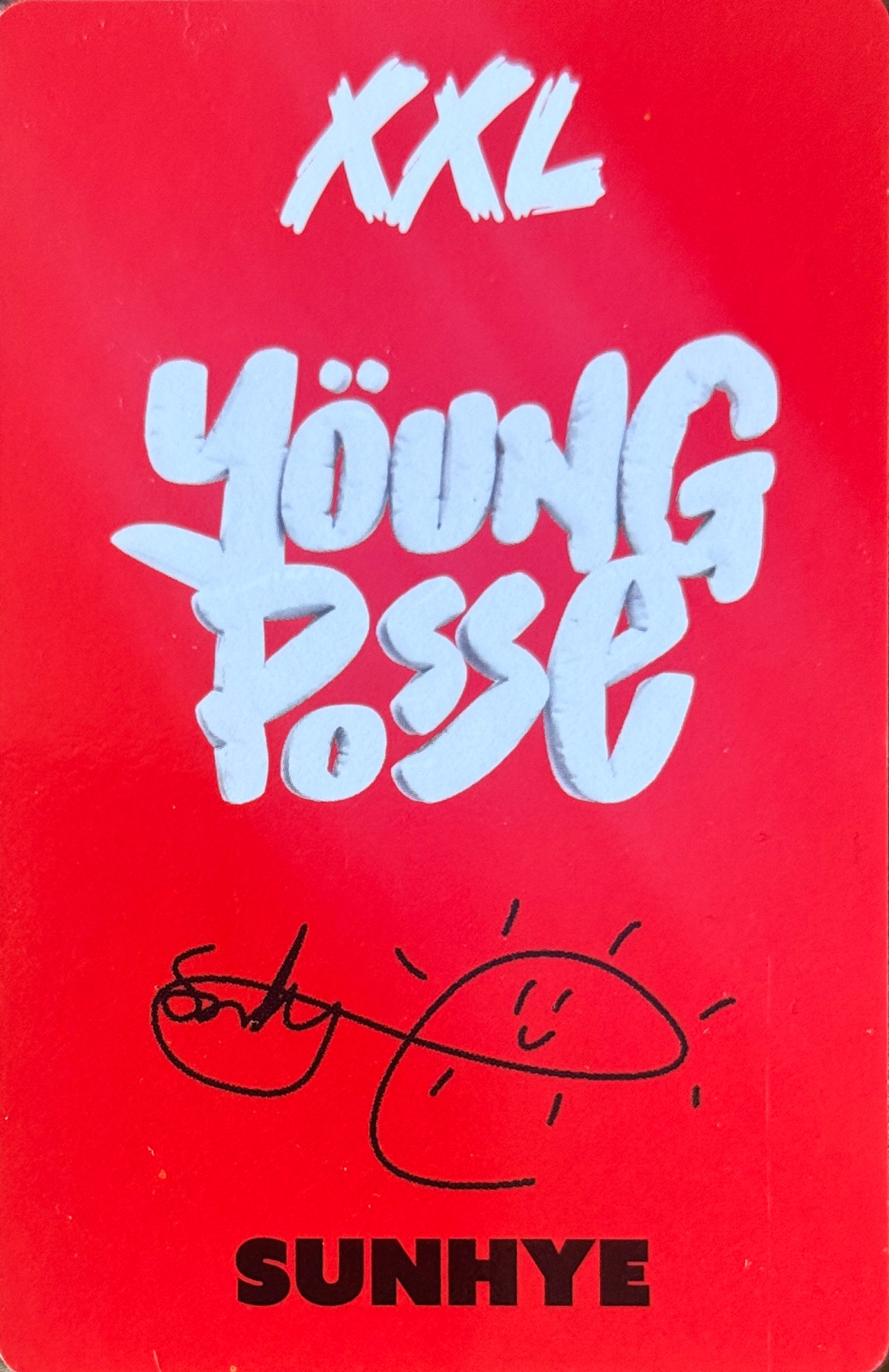 Sunhye YOUNG POSSE photocard back side - Photocard