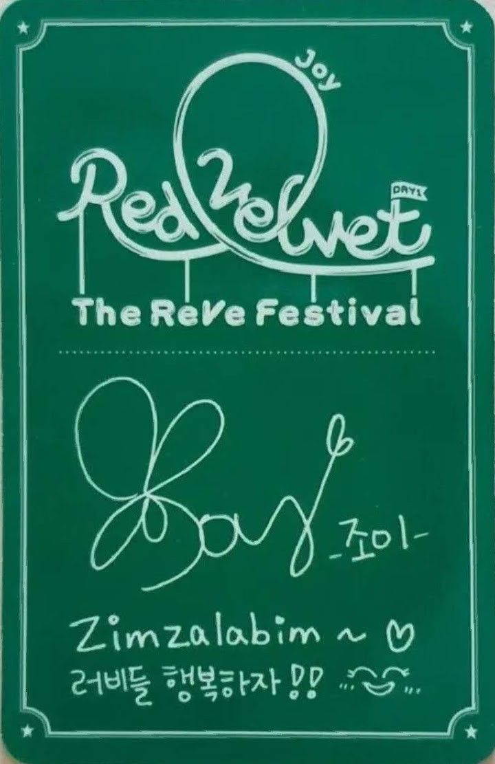 Joy Red Velvet photocard back side - Photocard