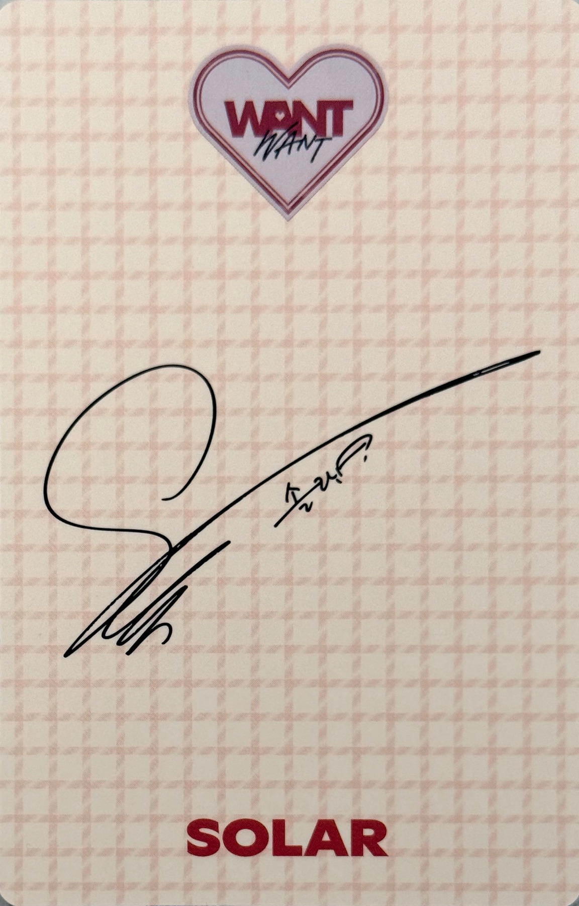 Solar Solar photocard back side - Photocard