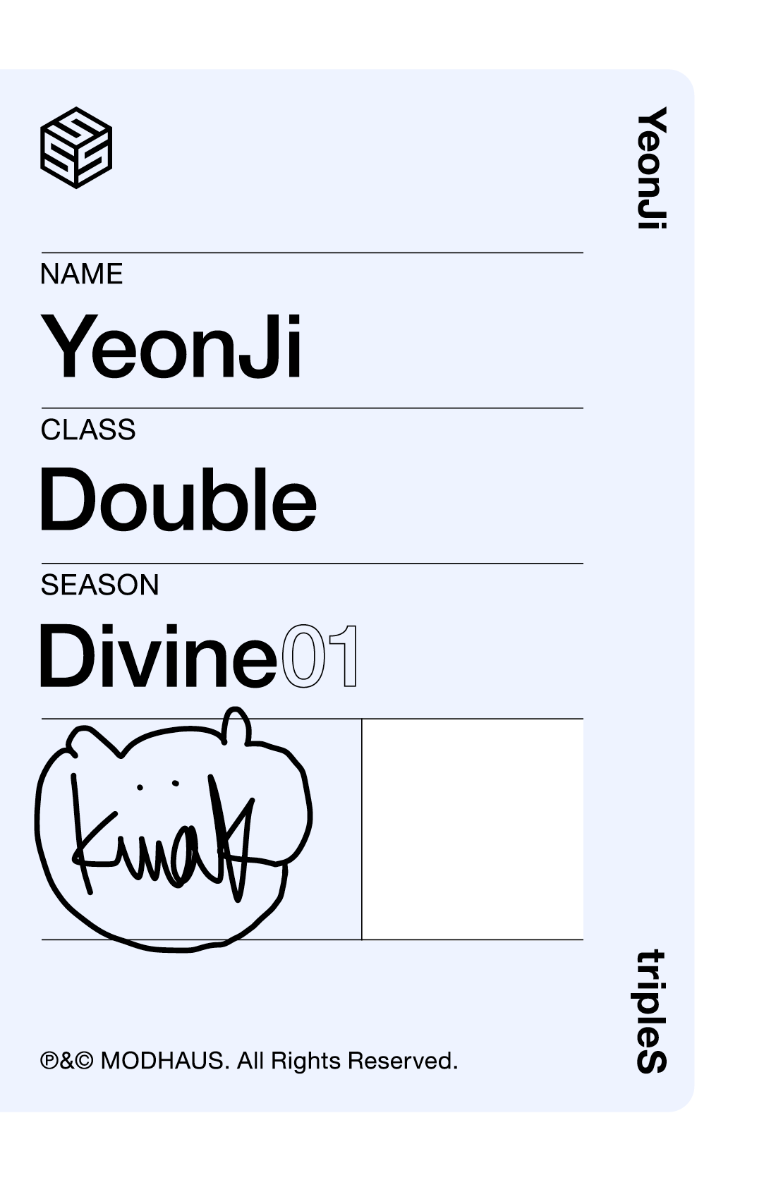 Yeonji tripleS photocard back side - Double Class Objekt