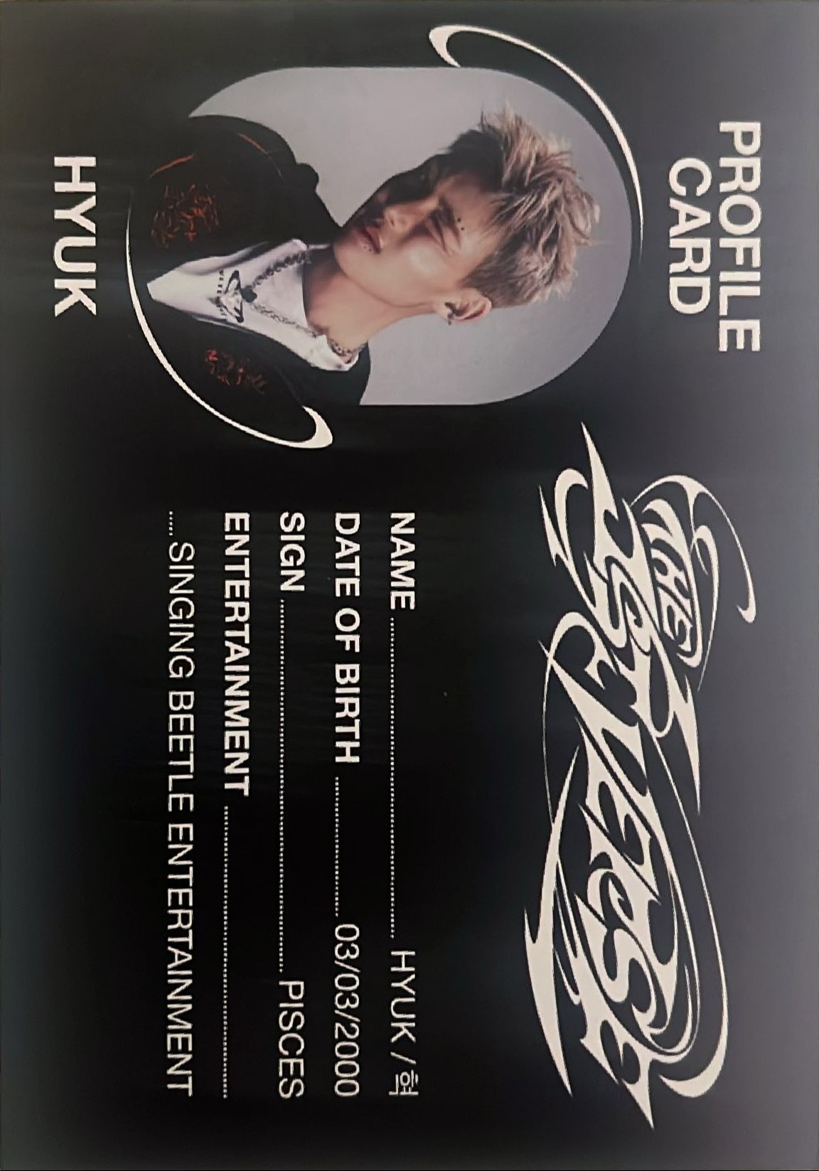 Hyuk 1VERSE photocard back side - Profile Card
