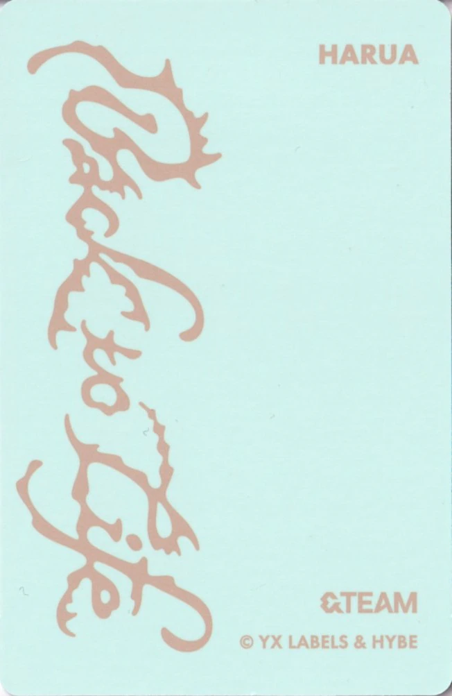 Harua &TEAM photocard back side - Photocard Set B