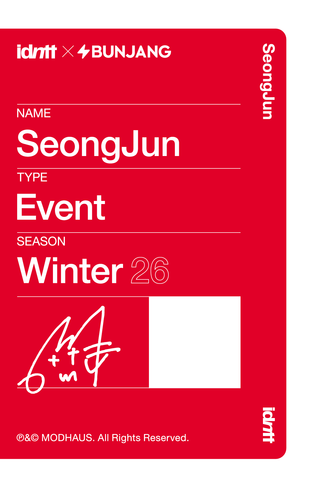 Kim SeongJun idntt photocard back side - Round 2 - yesweare