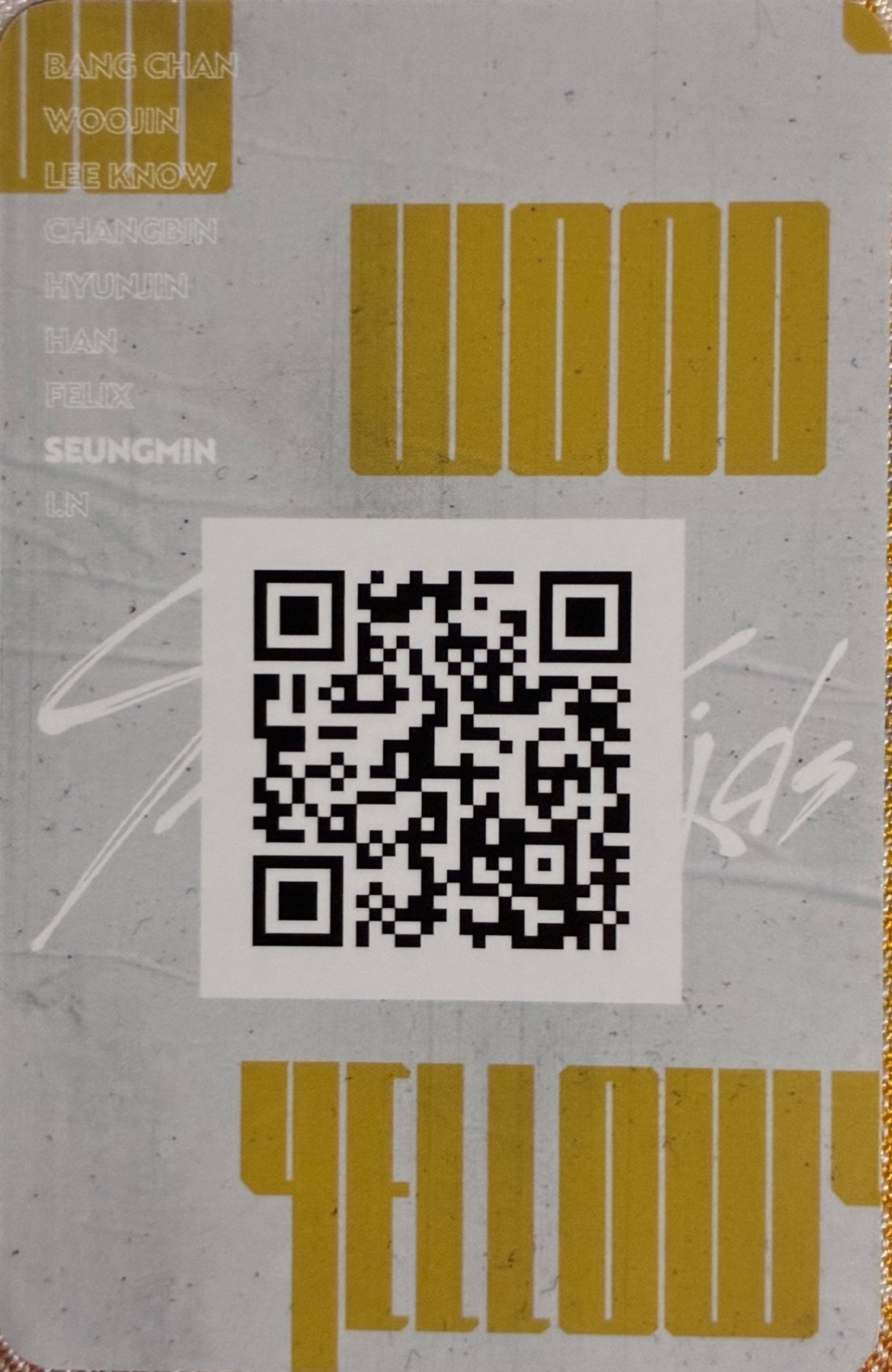 Seungmin Stray Kids photocard back side - QR Photocards
