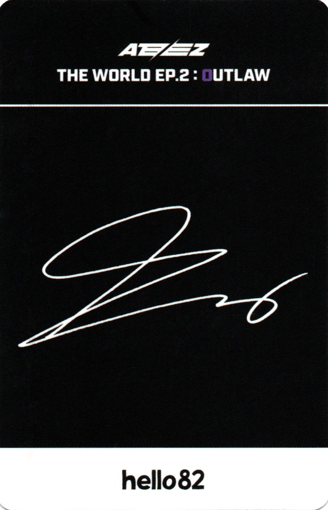 Seonghwa ATEEZ photocard back side - Benefit (O ver.)