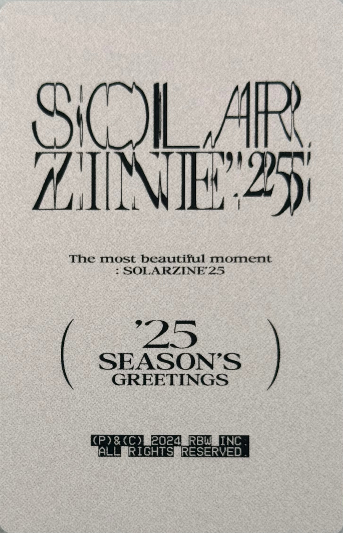 Solar Solar photocard back side - Photocard Set