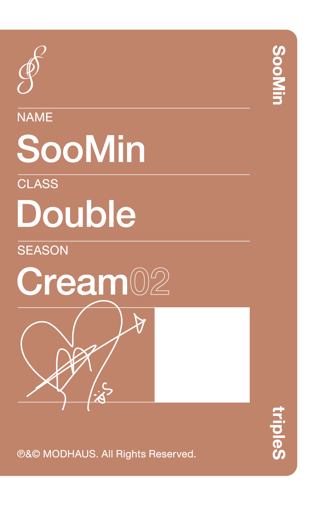 Soomin tripleS photocard back side - Showcase Objekt Pack